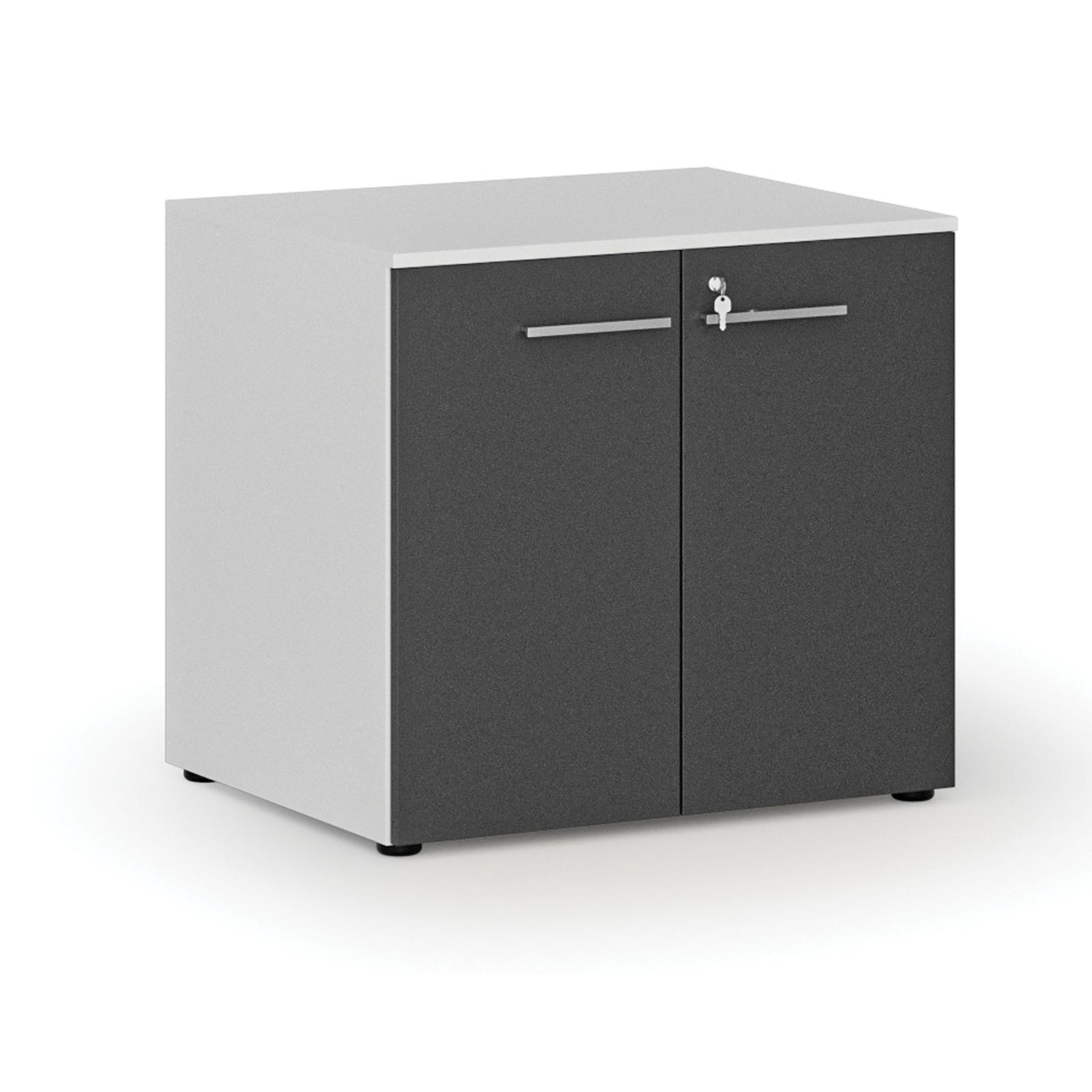 Büroschrank mit Tür PRIMO WHITE, 800 x 640 x 735 mm, weiß/Graphit