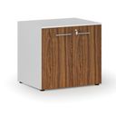 Büroschrank mit Tür PRIMO WHITE, 800 x 640 x 735 mm, Weiß/Nussbaum