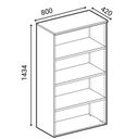 Büroschrank mit Tür PRIMO WOOD, 1434 x 800 x 420 mm, Eiche natur