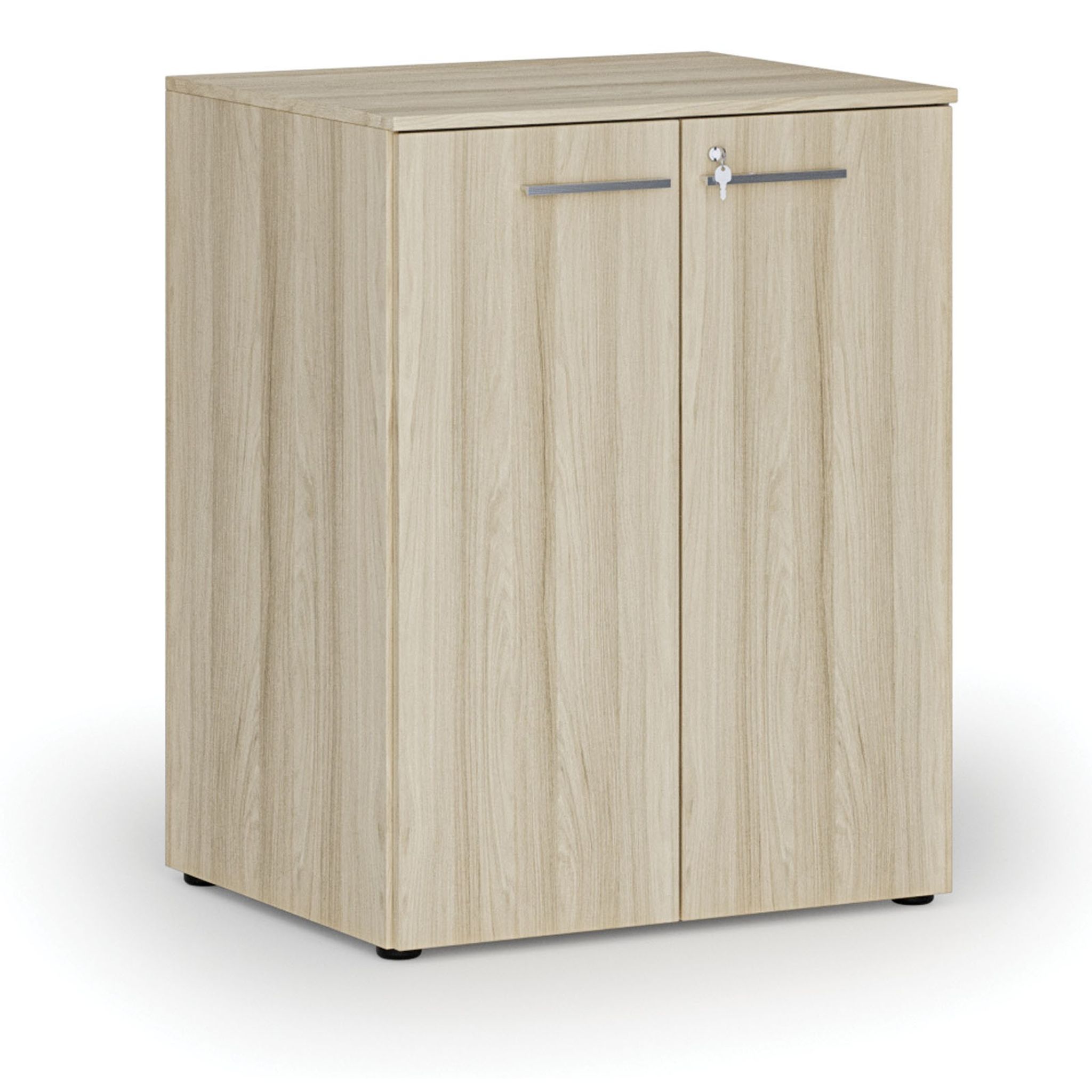 Büroschrank mit Tür PRIMO WOOD, 2 Einlegeböden, 1027 x 800 x 640 mm, Eiche natur