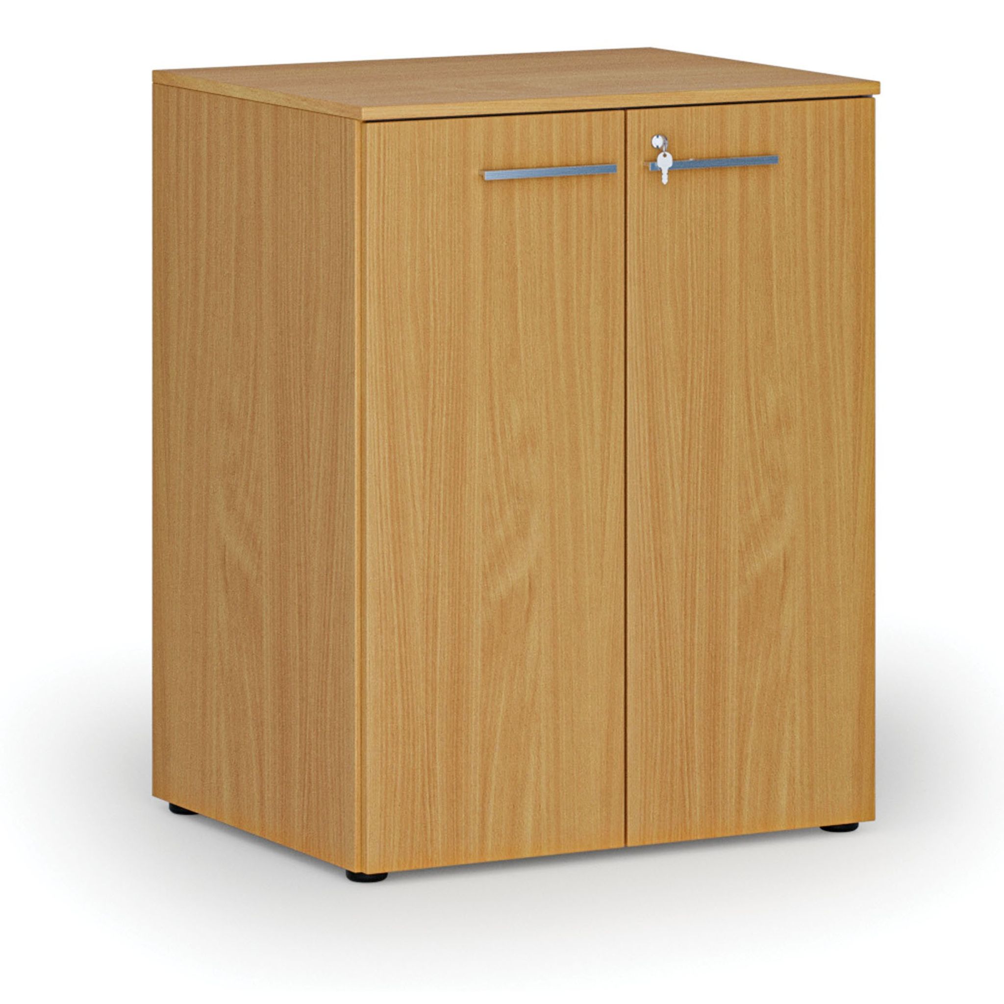 Büroschrank mit Tür PRIMO WOOD, 2 Einlegeböden, 800 x 640 x 1027 mm, Buche