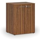 Büroschrank mit Tür PRIMO WOOD, 2 Einlegeböden, 800 x 640 x 1027 mm, Nussbaum