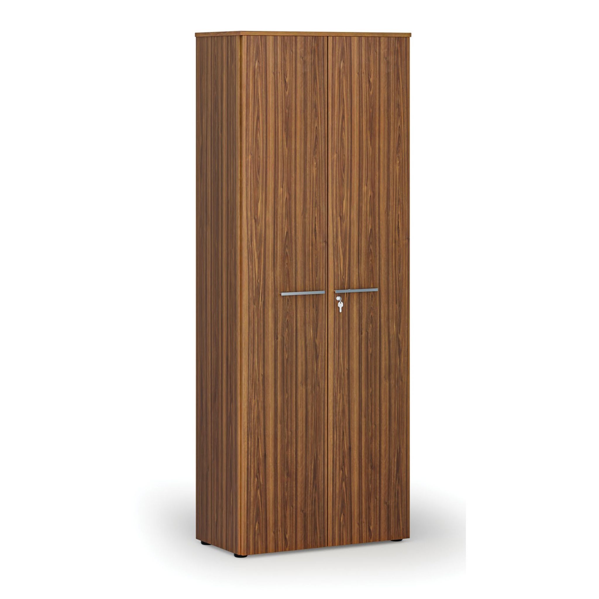 Büroschrank mit Tür PRIMO WOOD, 2128 x 800 x 420 mm, Nussbaum