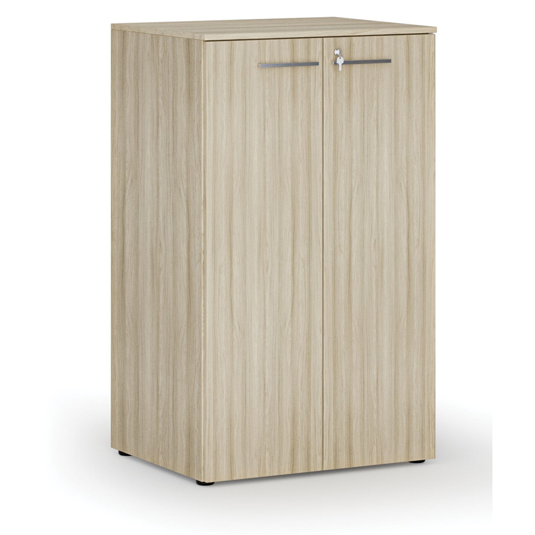 Büroschrank mit Tür PRIMO WOOD, 3 Einlegeböden, 1335 x 800 x 640 mm, Eiche natur