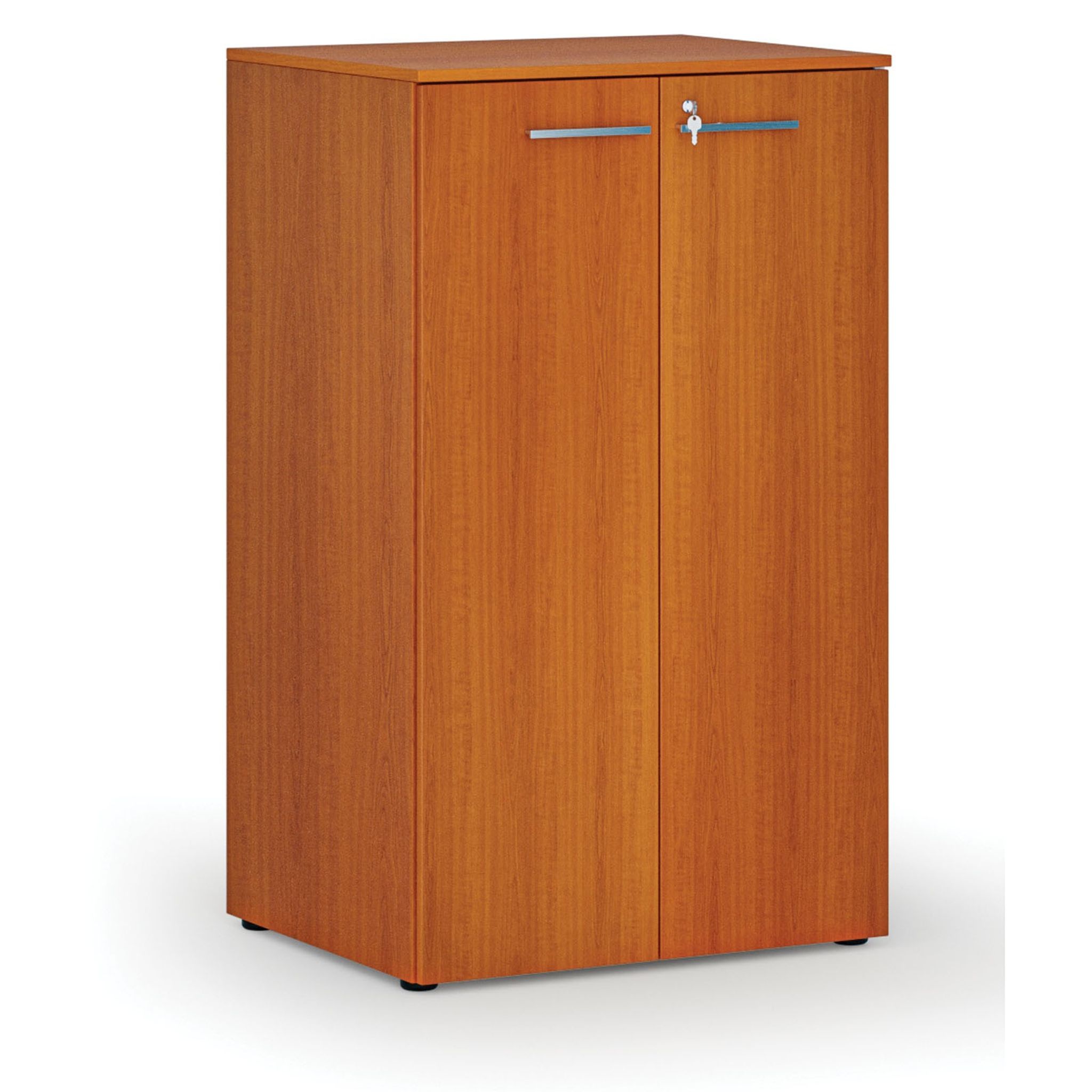 Büroschrank mit Tür PRIMO WOOD, 3 Einlegeböden, 1335 x 800 x 640 mm, Kirsche
