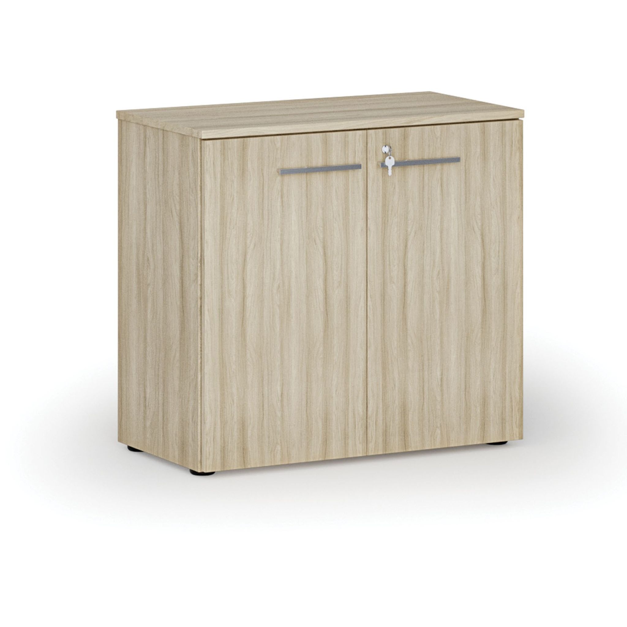 Büroschrank mit Tür PRIMO WOOD, 740 x 800 x 420 mm, Eiche natur