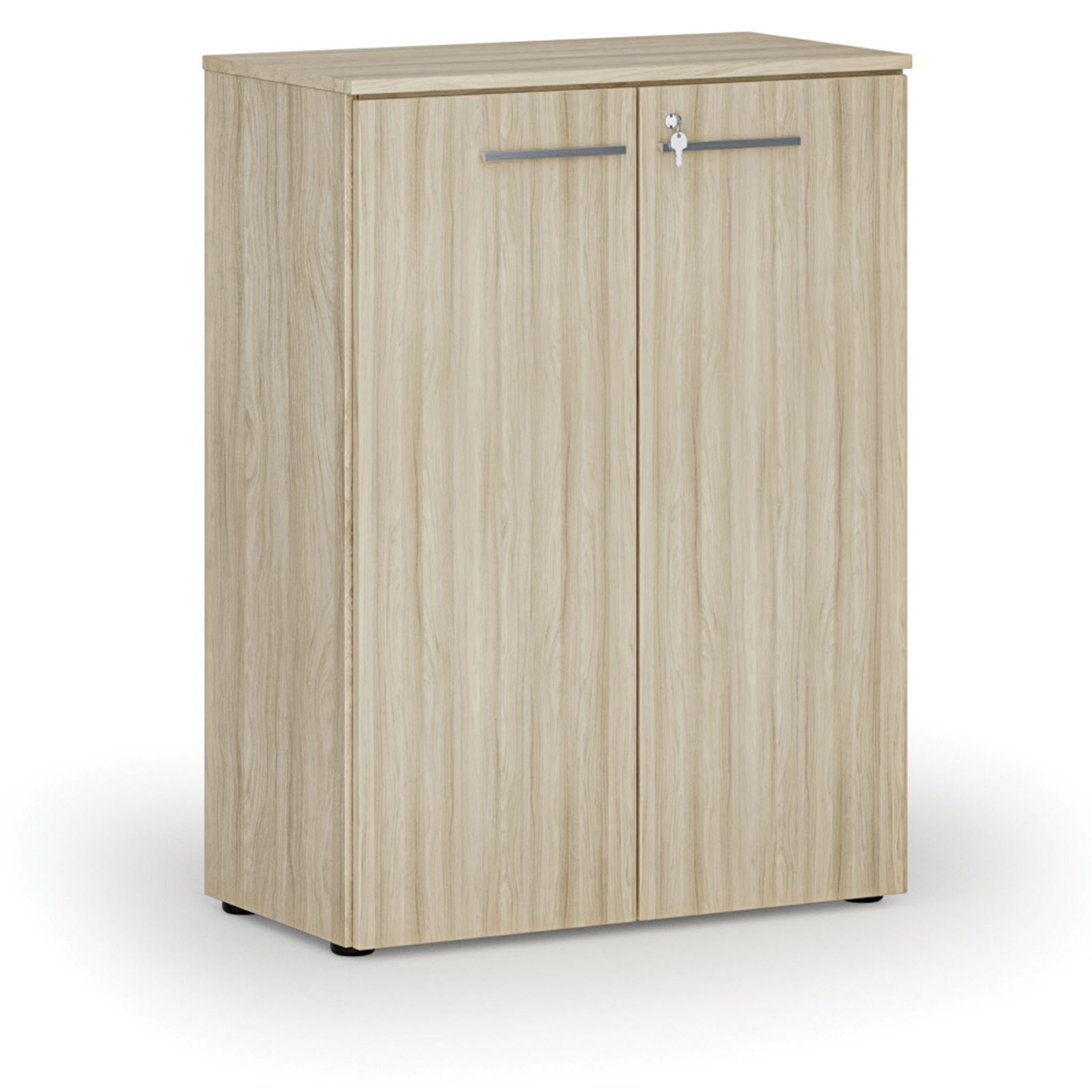 Büroschrank mit Tür PRIMO WOOD, 800 x 420 x 1087 mm, Eiche natur