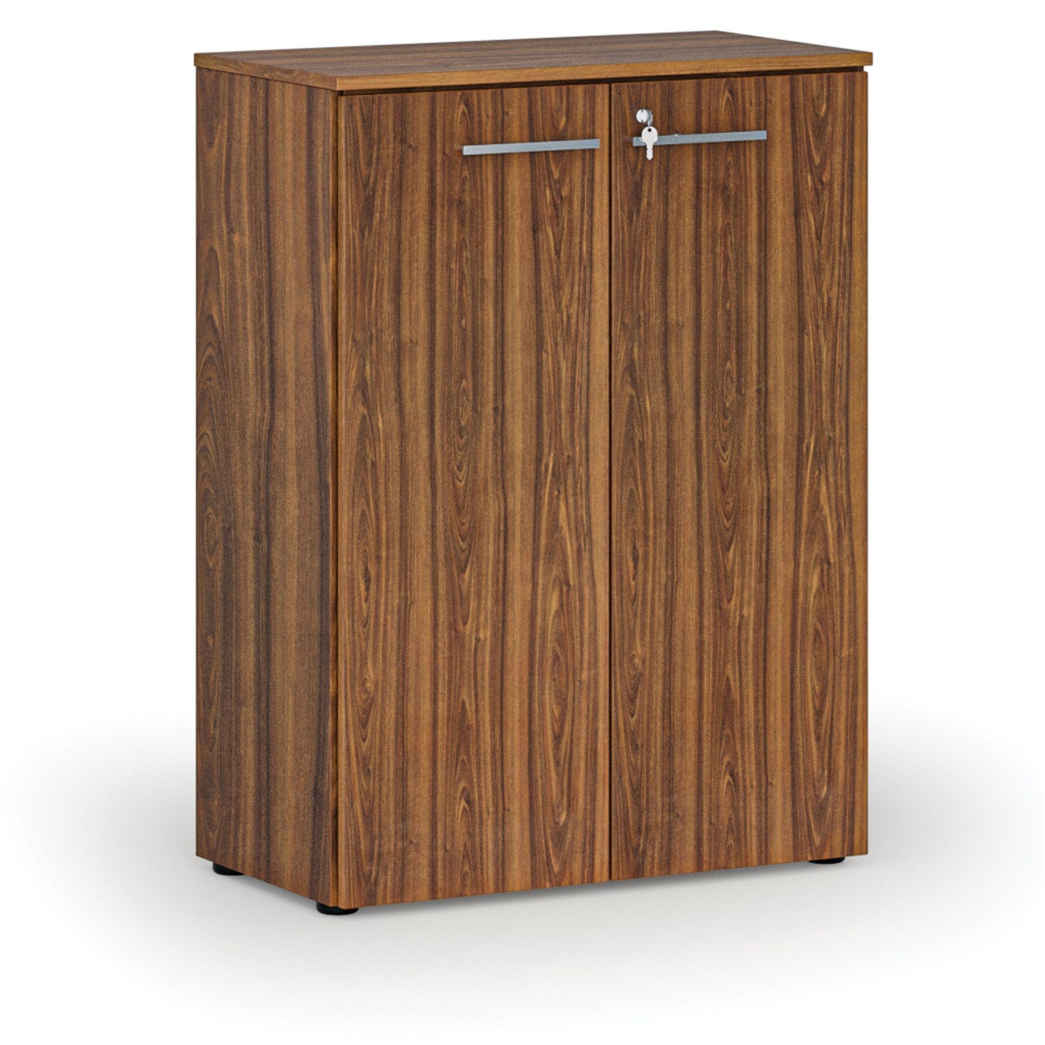 Büroschrank mit Tür PRIMO WOOD, 800 x 420 x 1087 mm, Nussbaum