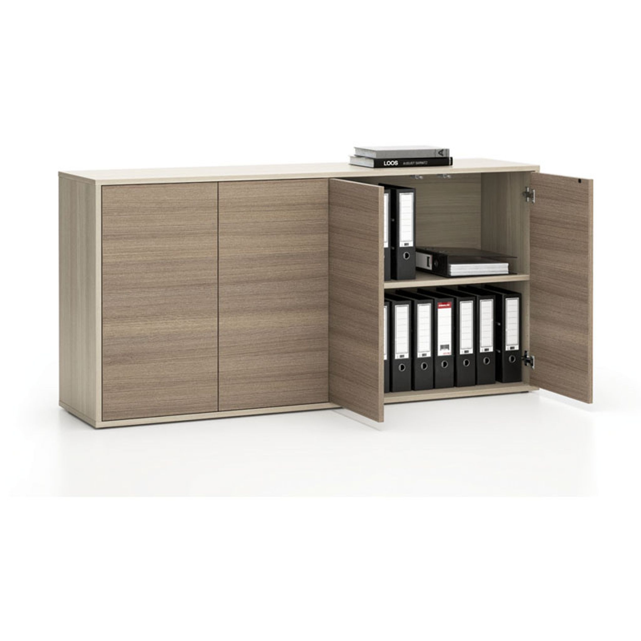 Büroschrank mit LAYERS Tür, lang, 1582 x 400 x 777 mm