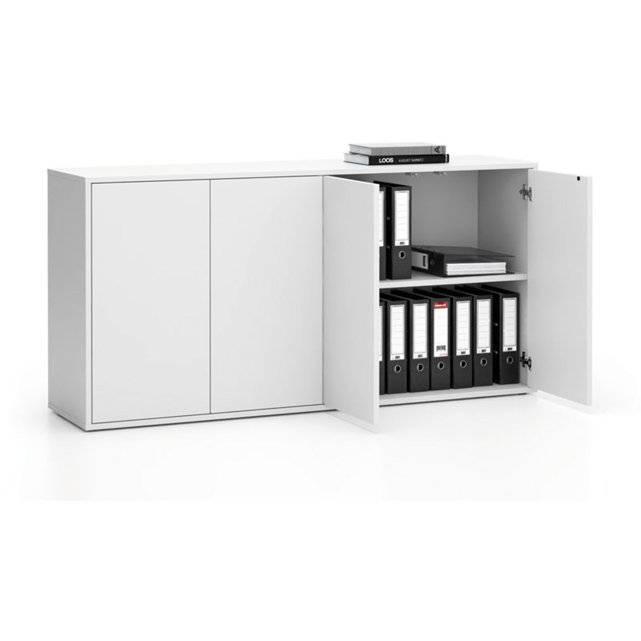 Büroschrank mit LAYERS Tür, lang, 1582 x 400 x 777 mm