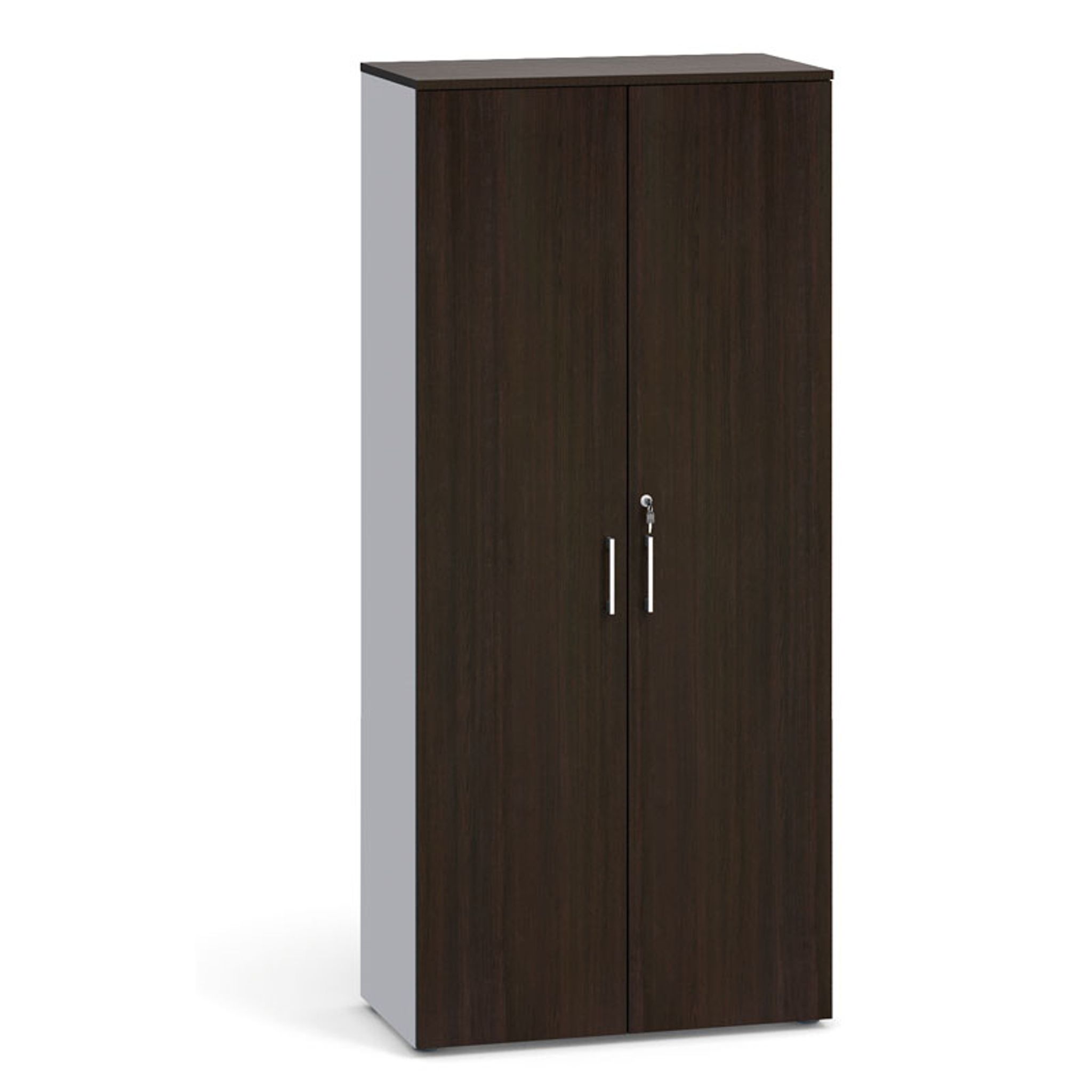 Büroschrank mit zwei Türen PRIMO 2023, 1781 x 800 x 420 mm, grau / Wenge