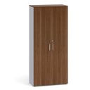Büroschrank mit zwei Türen PRIMO 2023, 800 x 420 x 1781 mm, grau / Nussbaum