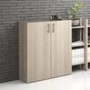 Büroschrank niedrig SOLID 800 x 400 x 1080 mm, Eiche natur