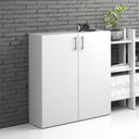 Büroschrank niedrig SOLID 800 x 400 x 1080 mm, weiß