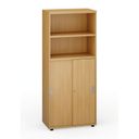 Büroschrank PRIMO, Schiebetür für 3 Ebenen, 1781 x 800 x 420 mm, Buche