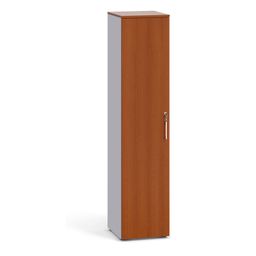 Büroschrank schmal PRIMO 2023, 1781 x 400 x 420 mm, grau / Kirschbaum