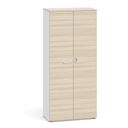 Büroschrank zweitürig PRIMO 2023, 1781 x 800 x 420 mm, weiß/Eiche natur