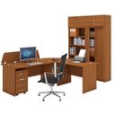 Büroschreibtisch gerade MIRELLI, Länge 1600 mm, Kirschbaum