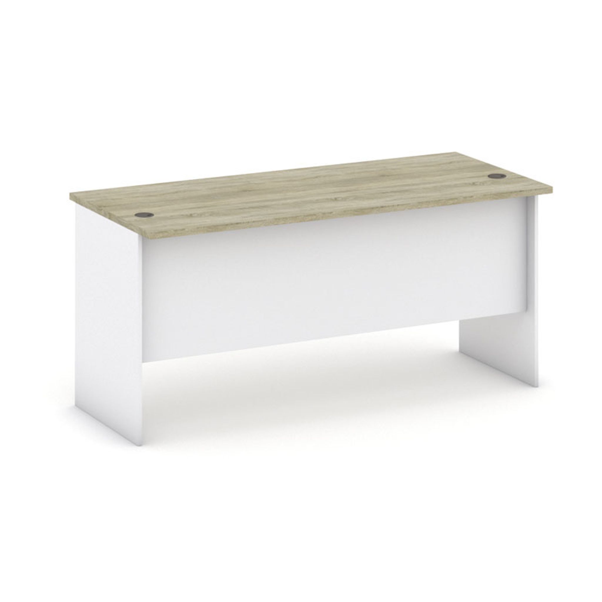 Büroschreibtisch MIRELLI, Länge 1600 mm, weiß/Eiche sonoma