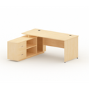 Büroschreibtisch mit Schrank MIRELLI 160x160 cm, links, Birke