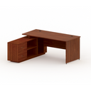 Büroschreibtisch mit Schrank MIRELLI 160x160 cm, links, Nussbaum