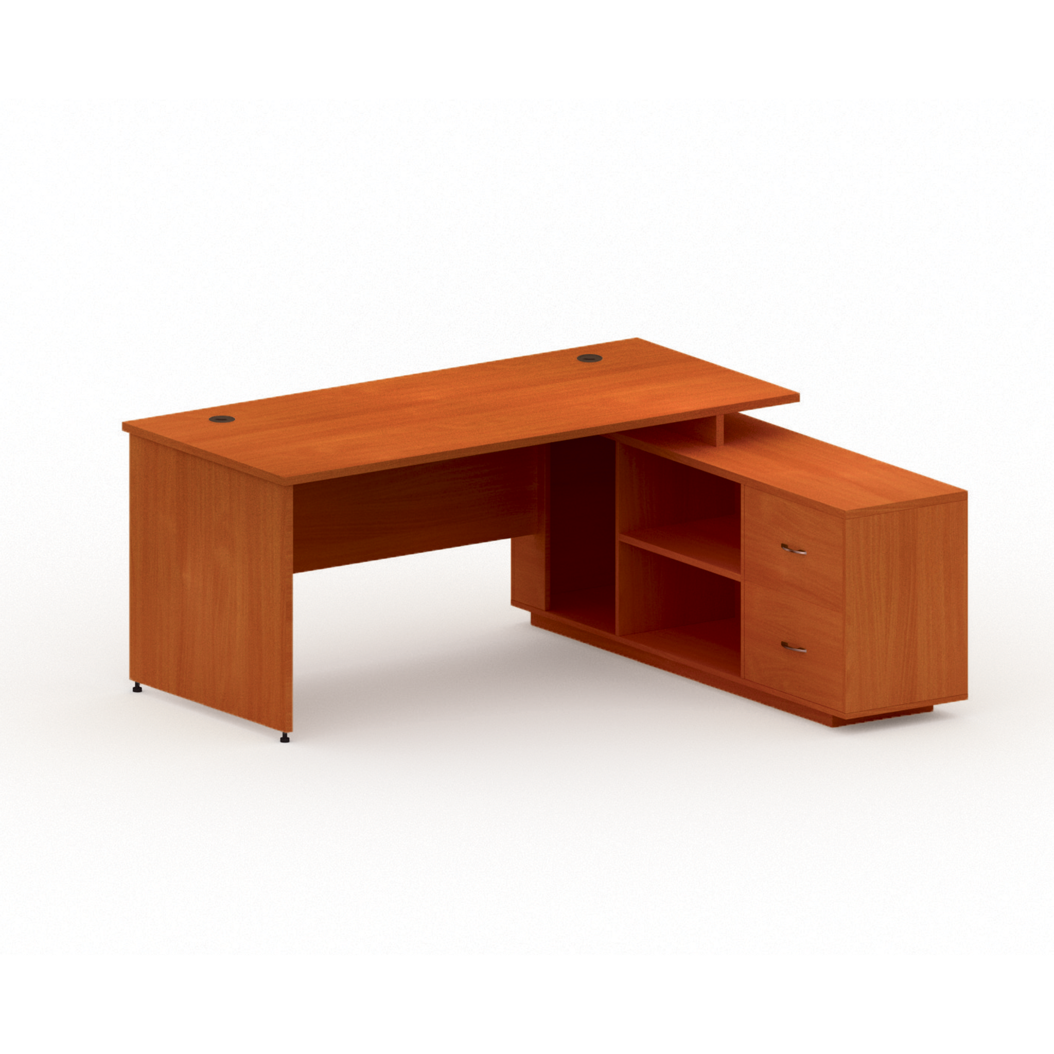Büroschreibtisch mit Schrank MIRELLI 160x160 cm, rechts, Kirschbaum
