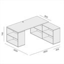 Büroschreibtisch mit Stauraum BLOCK B01, Eiche natur/Graphit