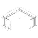Büroschreibtisch PRIMO FLEXIBLE, 160x160 cm, Graphit