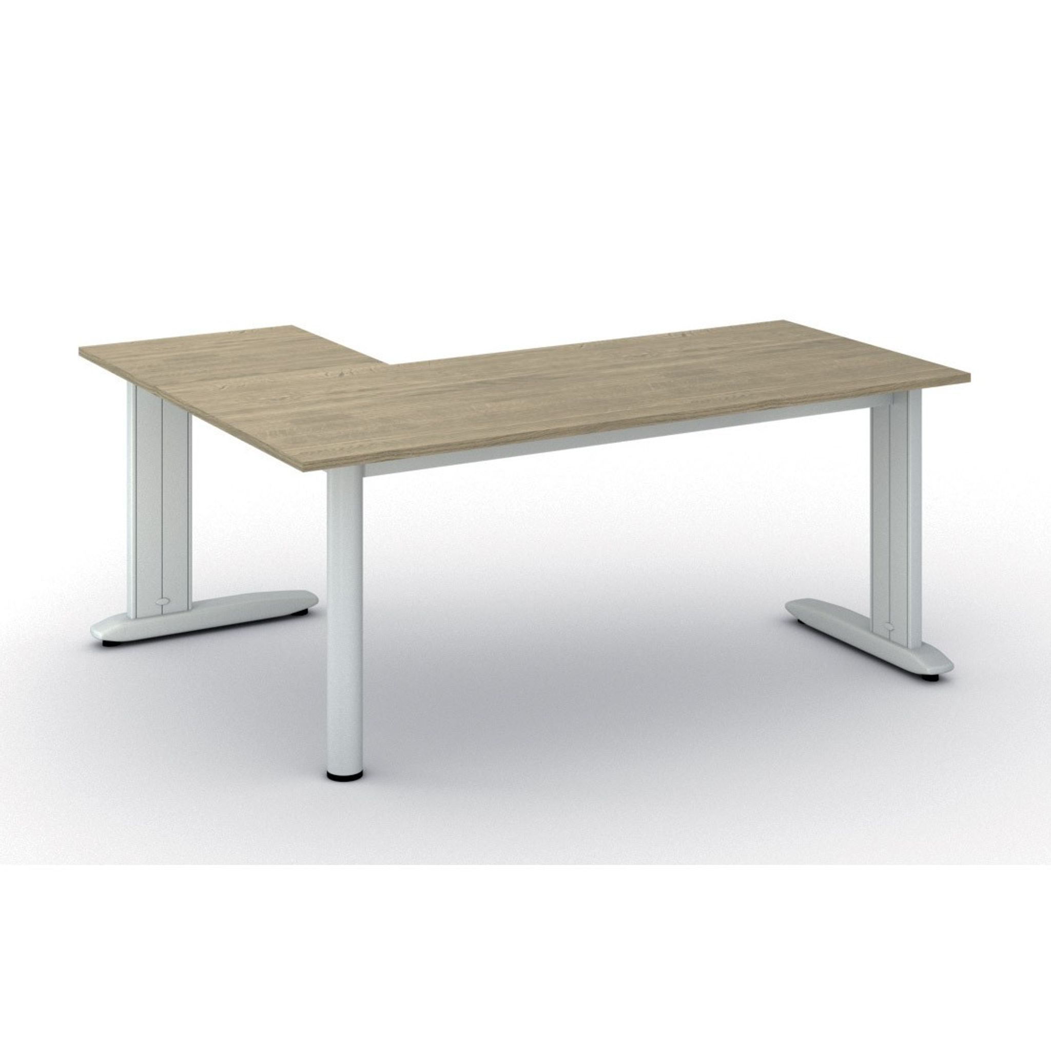 Büroschreibtisch PRIMO FLEXIBLE, 180x140 cm, Eiche natur