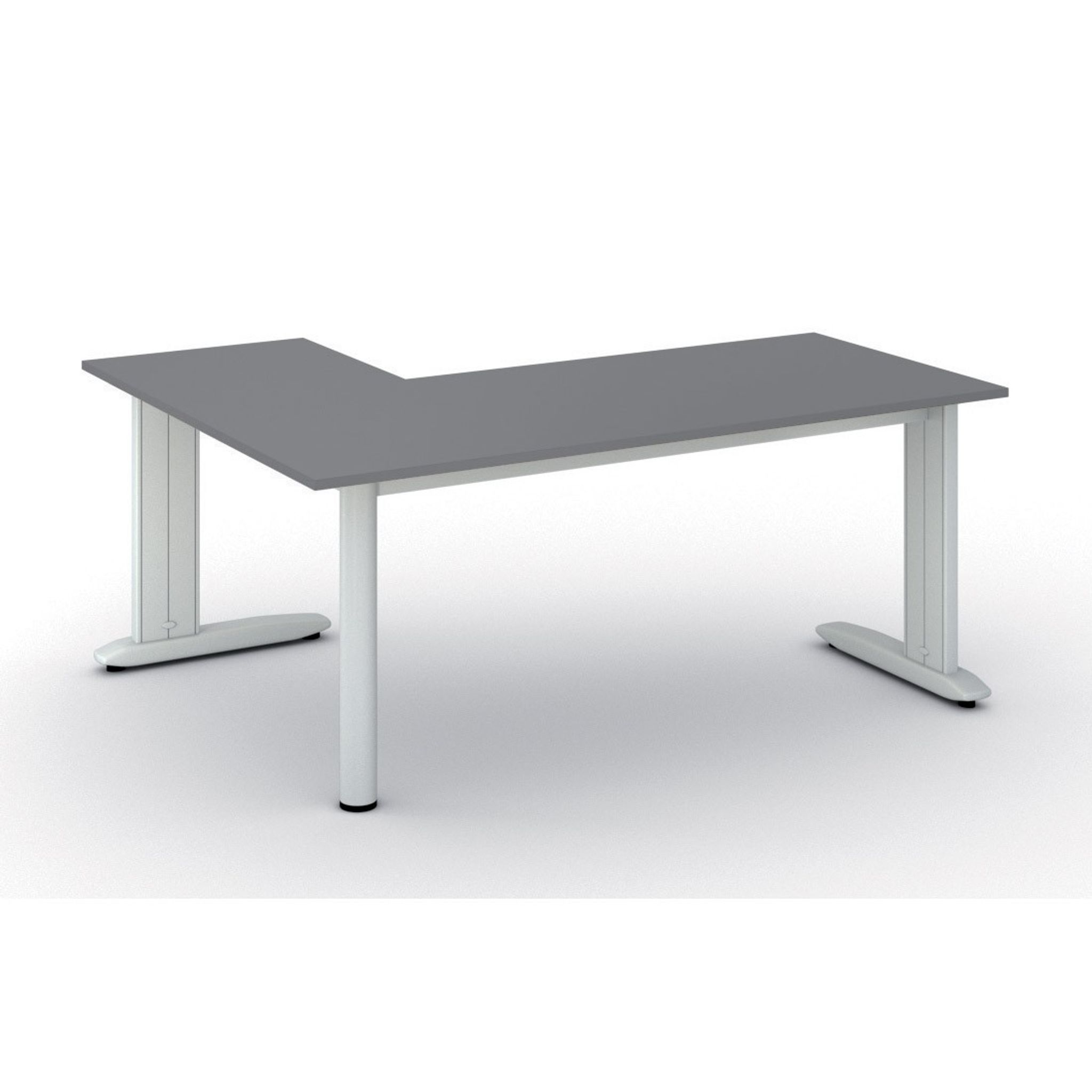 Büroschreibtisch PRIMO FLEXIBLE, 180x140 cm, Graphit