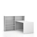 Büroschreibtisch-Set für linke Ecke SEGMENT, mit 3 Einlageböden, weiß/weiß