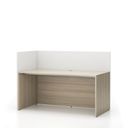 Büroschreibtisch-Set für linke Ecke SEGMENT, mit Sichtschutz, Eiche natur/weiß