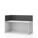 Büroschreibtisch-Set für linke Ecke SEGMENT, mit Sichtschutz, weiß/Graphit