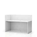 Büroschreibtisch-Set für linke Ecke SEGMENT, mit Sichtschutz, weiß/weiß