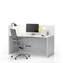 Büroschreibtisch-Set für linke Ecke SEGMENT, mit Sichtschutz, weiß/weiß