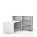 Büroschreibtisch-Set für rechte Ecke SEGMENT, mit 3 Einlageböden, weiß/weiß