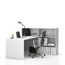 Büroschreibtisch-Set für rechte Ecke SEGMENT, mit 3 Einlageböden, weiß/weiß