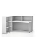 Büroschreibtisch-Set für rechte Ecke SEGMENT, mit 5 Einlageböden, weiß/weiß