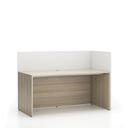 Büroschreibtisch-Set für rechte Ecke SEGMENT, mit Sichtschutz, Eiche natur/weiß