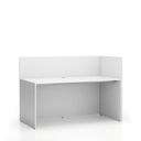 Büroschreibtisch-Set für rechte Ecke SEGMENT, mit Sichtschutz, weiß/weiß