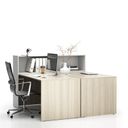 Büroschreibtisch-Set SEGMENT Double, mit 2 Einlageböden, Eiche natur/weiß