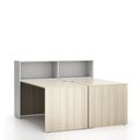 Büroschreibtisch-Set SEGMENT Double, mit 2 Einlageböden, Eiche natur/weiß