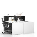 Büroschreibtisch-Set SEGMENT Double, mit 2 Einlageböden, weiß/Graphit