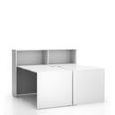 Büroschreibtisch-Set SEGMENT Double, mit 2 Einlageböden, weiß/weiß