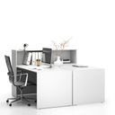 Büroschreibtisch-Set SEGMENT Double, mit 2 Einlageböden, weiß/weiß