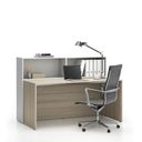 Büroschreibtisch-Set SEGMENT, mit 2 Einlageböden für rechte Ecke, Eiche natur/weiß
