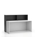 Büroschreibtisch-Set SEGMENT, mit 2 Einlageböden für rechte Ecke, weiß/Graphit