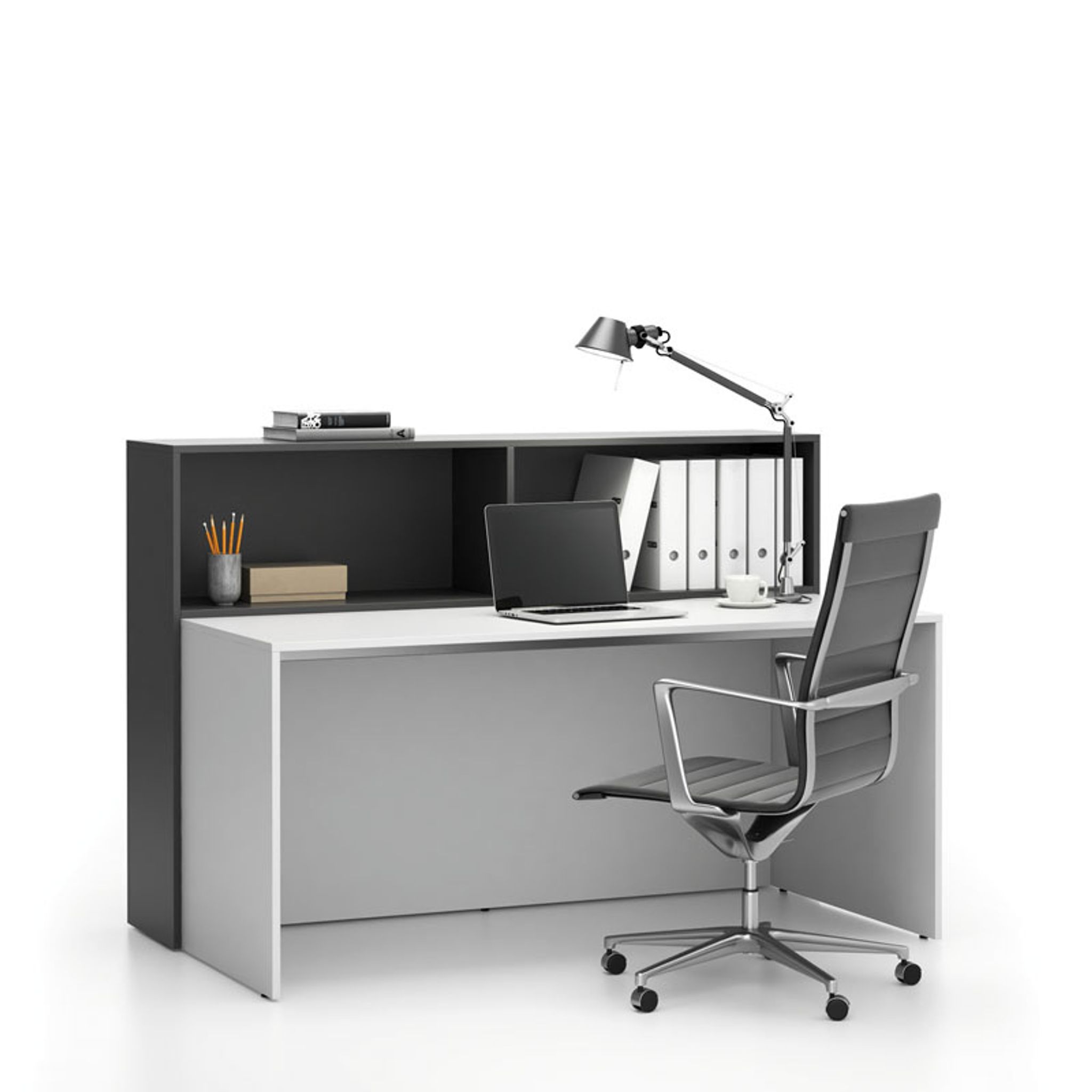 Büroschreibtisch-Set SEGMENT, mit 2 Einlageböden für rechte Ecke