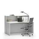 Büroschreibtisch-Set SEGMENT, mit 2 Einlageböden für rechte Ecke, weiß/weiß