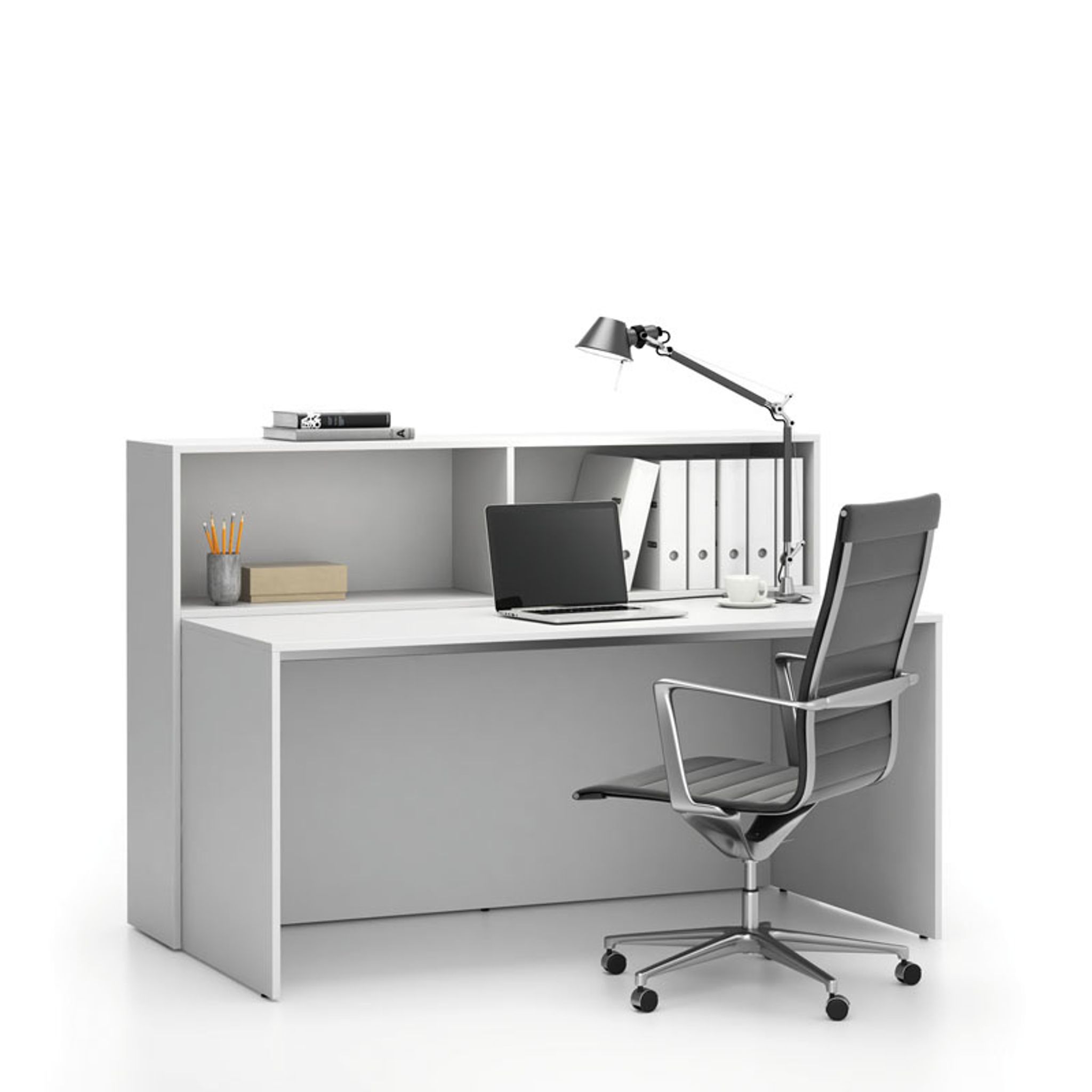 Büroschreibtisch-Set SEGMENT, mit 2 Einlageböden für rechte Ecke
